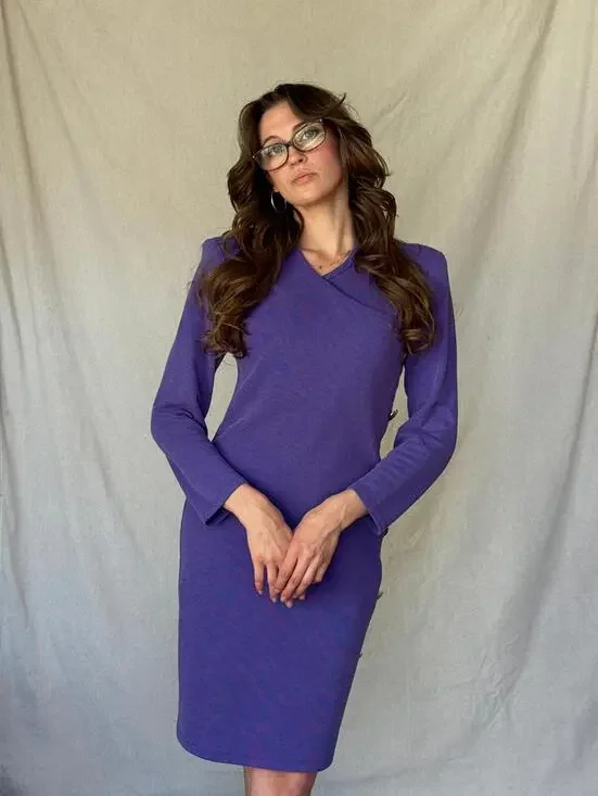 80s Purple Bodycon Heart Breaker Dress - Picture 9 of 15